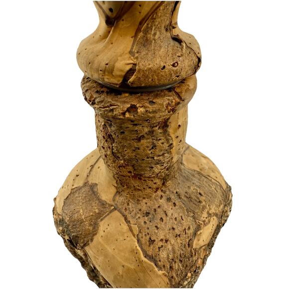 Handcrafted Natural Cork Decanter Bottle Bark & Burl Signed Rustic Portugal Art - Picture 8 of 11